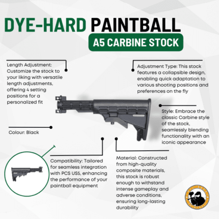 A5 Carbine Stock - Dyehard Paintball