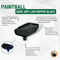 Base Anti Jam Hopper Black - Dyehard Paintball