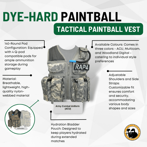 Dye-hard Tactical Paintball Vest - Dyehard Paintball