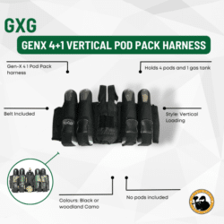 Gxg Genx 4+1 Vertical Pod Pack Harness - Dyehard Paintball