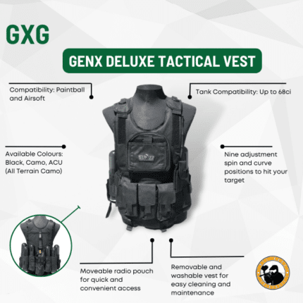 Gxg Genx Deluxe Tactical Vest - Dyehard Paintball