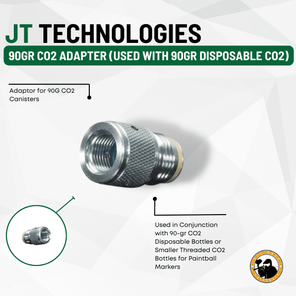 Jt 90gr Co2 Adapter (used with 90gr Disposable Co2) - Dyehard Paintball