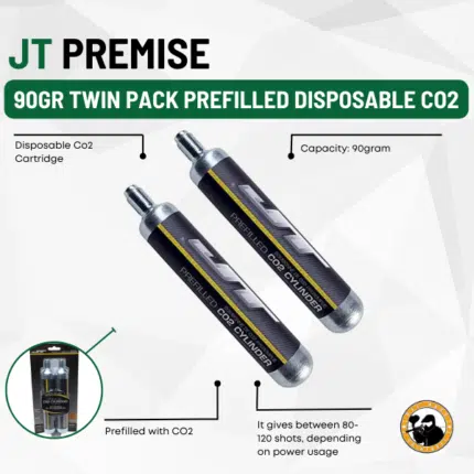 Jt 90gr Twin Pack Prefilled Disposable Co2 - Dyehard Paintball