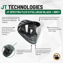 Jt Spectra Flex 8 Fullhead Black / Grey - Dyehard Paintball