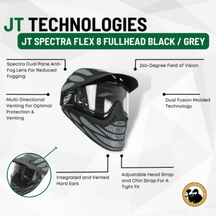 jt spectra flex 8 fullhead black / grey