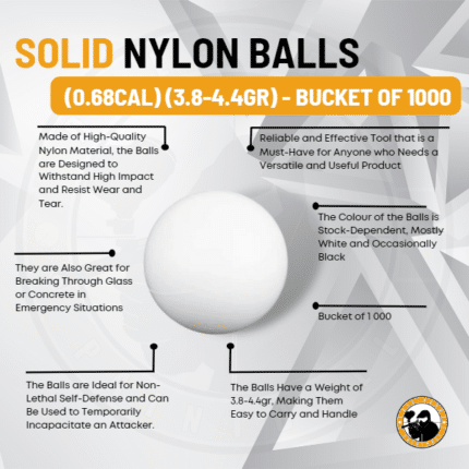 solid nylon balls (0.68cal) (3.8-4.4gr) – bucket of 1000