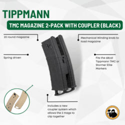 Tmc Magazine 2-pack with Coupler (black) - Dyehard Paintball