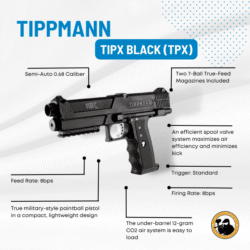 Tippmann Tipx Black (tpx) - Dyehard Paintball