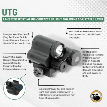 Utg Lt-elp28r Sporting Sub-compact Led Light and Aiming Adjustable Laser - Dyehard Paintball