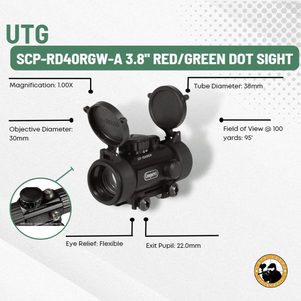 Utg Scp-rd40rgw-a 3.8" Red/green Dot Sight - Dyehard Paintball