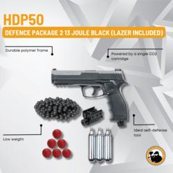 umarex hdp50 defence package 2 13 joule black (lazer included)