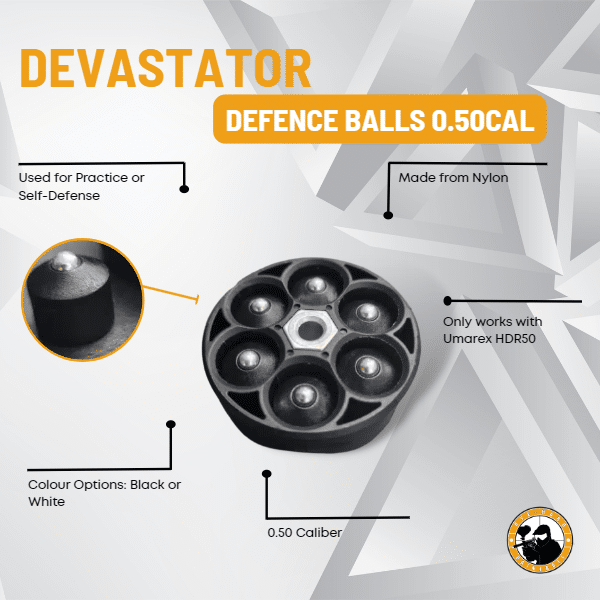 Devastator Defence Balls 0.50cal - Dyehard Paintball