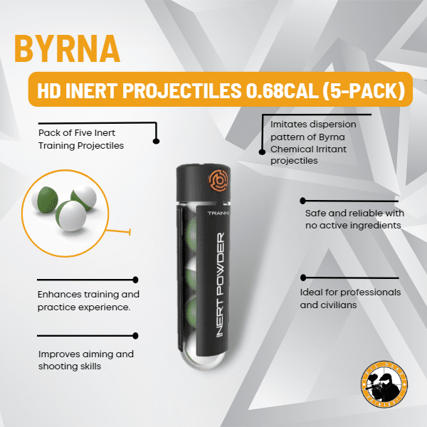 Byrna Hd Inert Projectiles 0.68cal (5-pack) - Dyehard Paintball