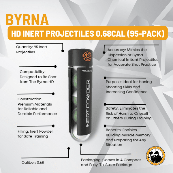Byrna Hd Inert Projectiles 0.68cal (95-pack) - Dyehard Paintball