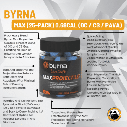 Byrna Max (25-pack) 0.68cal (oc / Cs / Pava) - Dyehard Paintball