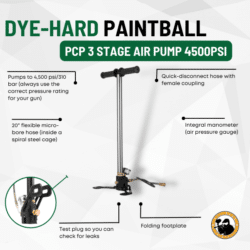 Pcp 3 Stage Air Pump 4500psi - Dyehard Paintball