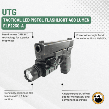utg compact led weapon light, 400 lumen, qd lever lock