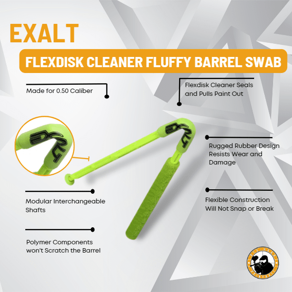 Exalt Flexdisk Cleaner Fluffy Barrel Swab - Dyehard Paintball