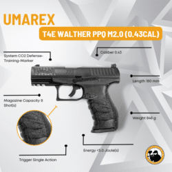 Umarex T4e Walther Ppq M2.0 (0.43cal) - Dyehard Paintball