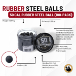 50 cal rubber steel ball (100-pack)