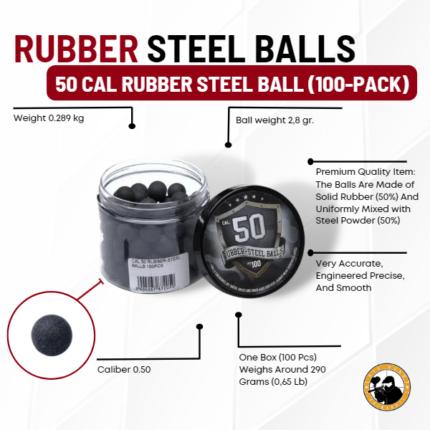 50 cal rubber steel ball (100-pack)