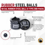 50 cal rubber steel ball s-type (100-pack)