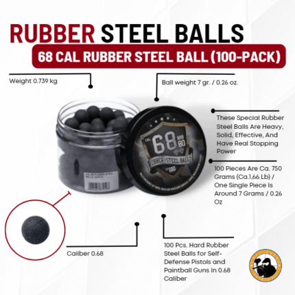 68 Cal Rubber Steel Ball (100-pack) - Dyehard Paintball