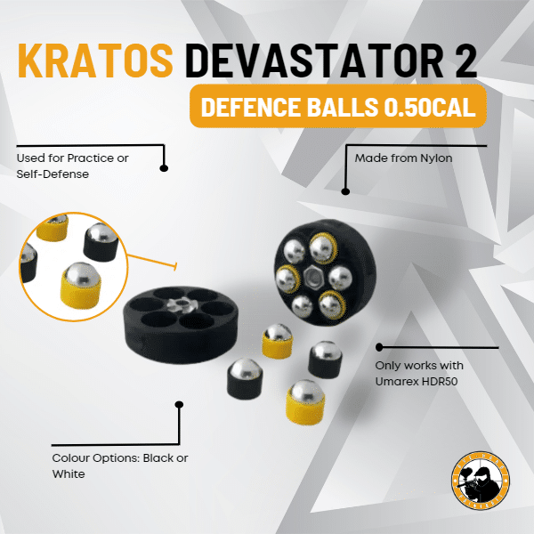 Kratos Devastator 2 Defence Balls 0.50cal - Dyehard Paintball