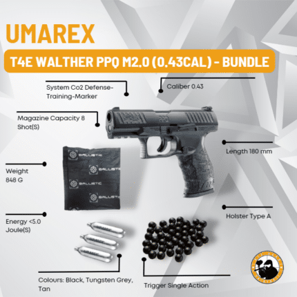 Umarex T4e Walther Ppq M2.0 (0.43cal) - Bundle - Dyehard Paintball