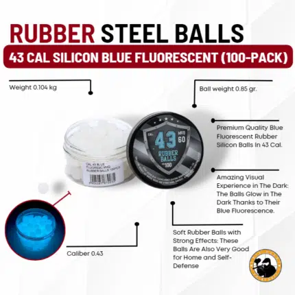 43 Cal Silicon Blue Fluorescent (100-pack) - Dyehard Paintball