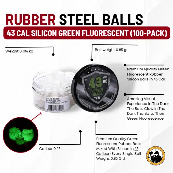 43 Cal Silicon Green Fluorescent (100-pack) - Dyehard Paintball