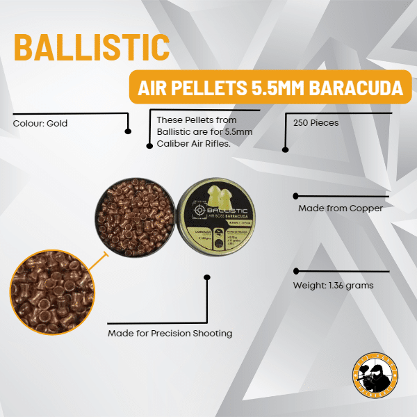 Ballistic Air Pellets 5.5mm Baracuda - Dyehard Paintball
