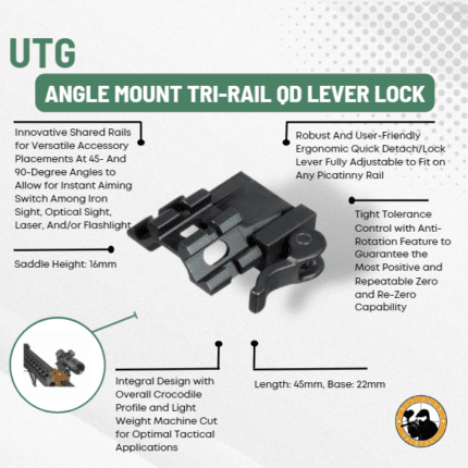 utg angle mount tri-rail qd lever lock