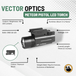 Vector Meteor Pistol Led Torch - Dyehard Paintball