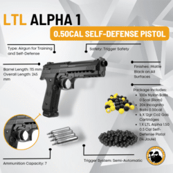 Ltl Alpha 1 0.50cal Self-defense Pistol - Dyehard Paintball