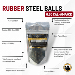 50 Cal Rubber Steel Ball (40-pack) - Dyehard Paintball
