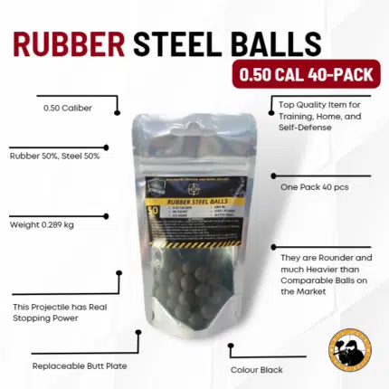 50 cal rubber steel ball (40-pack)