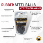 50 cal rubber steel ball s-type (40-pack)