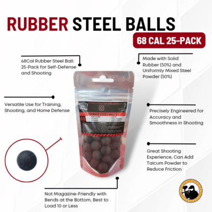 68 Cal Rubber Steel Ball (25-pack) - Dyehard Paintball