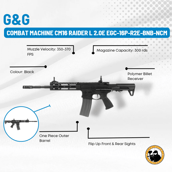 G&g Combat Machine Cm16 Raider L 2.0e Egc-16p-r2e-bnb-ncm - Dyehard Paintball