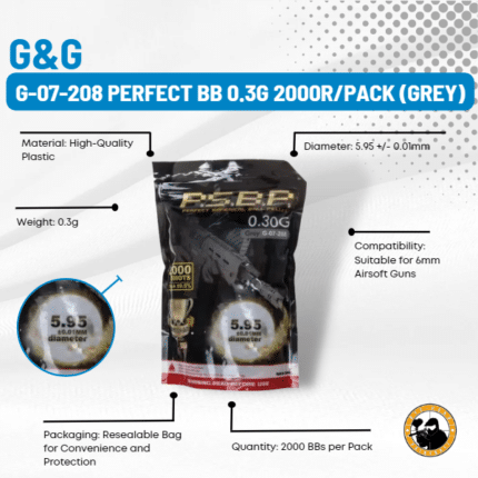 g&g g-07-208 perfect bb 0.3g 2000r/pack (grey)