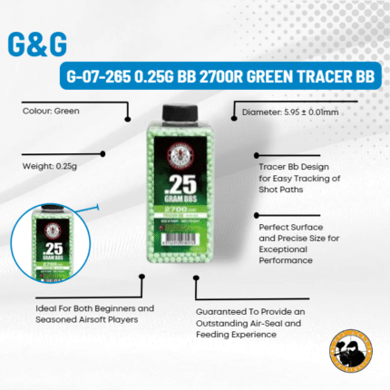 g&g g-07-265 0.25g bb 2700r green tracer bb
