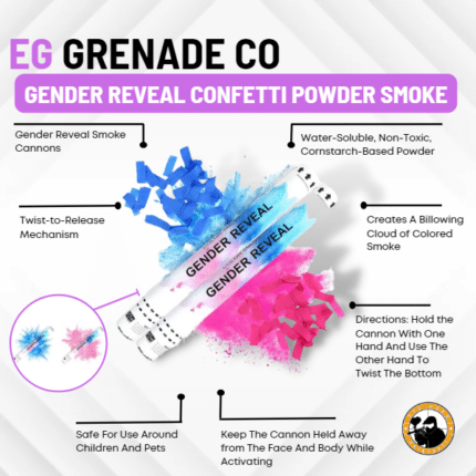 gender reveal confetti powder smoke
