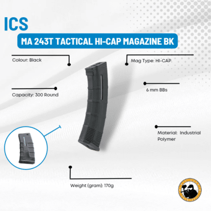 ics ma 243t tactical hi-cap magazine bk