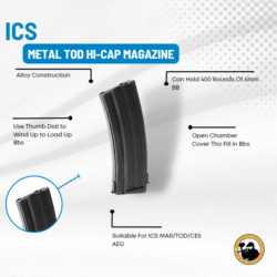 Ics Metal Tod Hi-cap Magazine - Dyehard Paintball