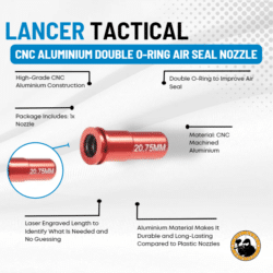Lancer Tactical Cnc Aluminium Double O-ring Air Seal Nozzle - Dyehard Paintball