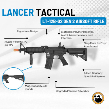 Lancer Tactical Lt-12b-g2 Gen 2 Airsoft Rifle - Dyehard Paintball