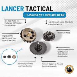 Lancer Tactical Lt-m4u13 32:1 Crn 3c9 Gear - Dyehard Paintball
