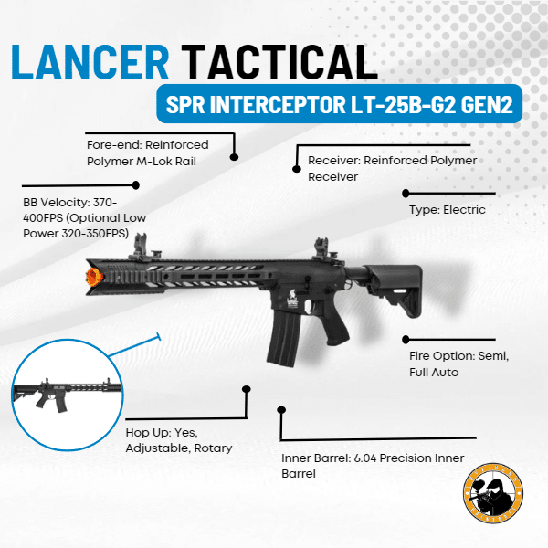 Lancer Tactical Spr Interceptor Lt-25b-g2 Gen2 - Dyehard Paintball
