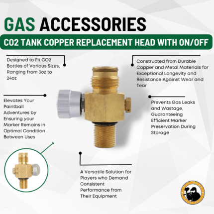 co2 tank copper replacement head with on/off